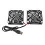Ventilador Doble Usb 5v Para Refrigeración De Enrutador 7 Cm Negro