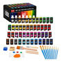 Kit Pintura Acrílica 48 Colores 30 Ml 10 Pinceles Lápices Pa