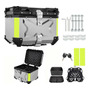 Caja Para Moto 45l Aluminio Impermeable Con Cerradura Plata Plata