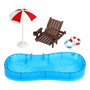 Kisangel 1juego Piscina Miniatura Con Accesorios Para Casa D Colores Surtidos