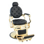 Sillón De Barbero Clásico De Lujo Reclinable Con Reposapiés Dorado Tipo De Respaldo Forma De La Base