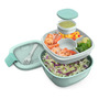 Contenedor Ensaladera Apilable Con Compartimentos Y Tenedor
