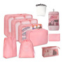 Organizador De Viaje Impermeable 13 Piezas Para Maleta Rosa Rosa