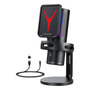 Micrófono Condensador Usb Gamer Con Luz Rgb Y Reductor De Ru