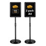 Paquete 2 Soportes Ajustables Para Carteles A4 Aluminio Negr