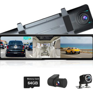 Espejo Retrovisor Dash Cam 3 Cámaras 12 Pulgadas Gps Bluetoo