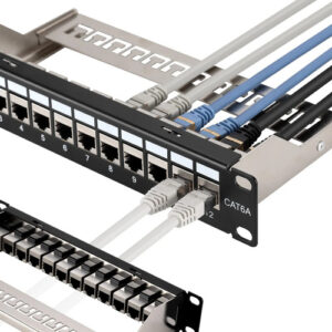 Panel De Conexión Ethernet Cat6a 12 Puertos 10 Gbps 10 Pulga