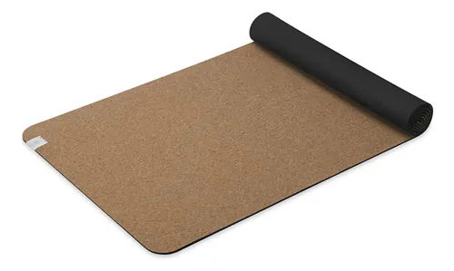 Esterilla De Yoga De Corcho Natural Ecológica 172x61 Cm Negro/marrón