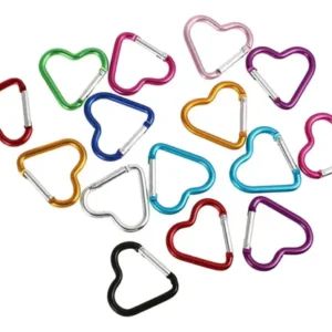15 Mosquetones Corazón Aleación Aluminio Multicolor Para Lla