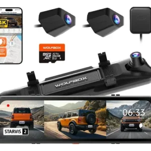 Espejo Retrovisor Con Cámara 4k Frontal Y Trasera Gps Visión
