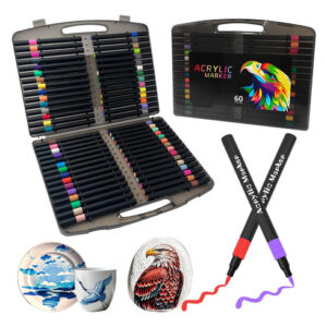 Plumones Acrílicos 60 Colores Punta Pincel Resistente Al Agu Multicolor