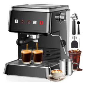 Cafetera Espresso Semiautomática 20 Bar Con Espumador 1350w