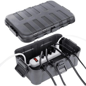 Caja Eléctrica Impermeable Grande Para Exteriores 34,5x24cm Negro