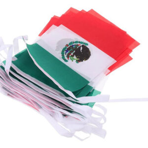 Banderines Tela México 14x21 Cm Decoración Fiestas Patrias