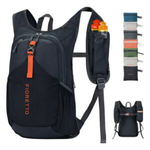 Mochila De Senderismo Ligera 15l Unisex Para Camping Y Viaje Negro Diseño De La Tela