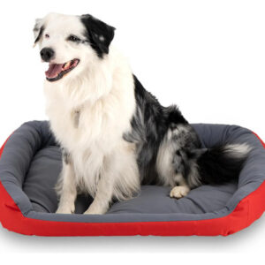 Cama Para Perro Grande Suave Impermeable Color Rojo 85x71 Cm Rojo