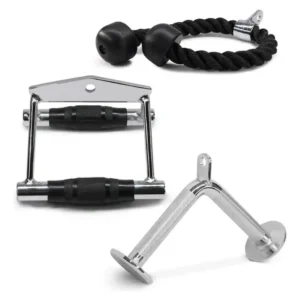 Combo Accesorios Poleas Gym Doble D Cuerda Tríceps V 4 5kg