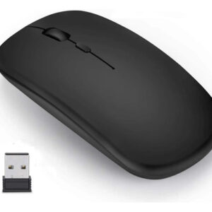 Mouse Inalámbrico Recargable Ergonomico Silencioso Usb 2 Bot Negro