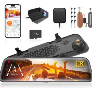 Cámara Dash 4k Uhd Delantera Y 1080p Trasera Con Pantalla 12