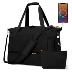 Bolsa De Fitness Impermeable 40 Litros Con Puerto Usb Negro Negro