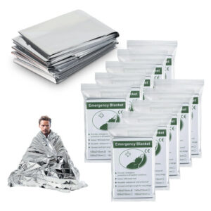 Mantas Térmicas De Emergencia 10 Pcs Reflectantes Para Outdo Plata 10pcs