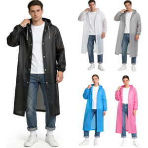 Ponchos Impermeables Reutilizables Para Lluvia Adultos 5 Pie Blanco, Negro, Gris, Rosa, Azul Talla