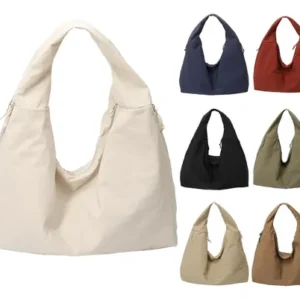 Bolso Tote Mujer Impermeable Gran Capacidad 50x29x21 Cm Blanquecino Diseño De La Tela Acabado De Los Herrajes Color De La Correa De Hombro