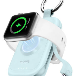 Cargador Portátil 5000mah Con Cables Integrados Para Apple W Azul
