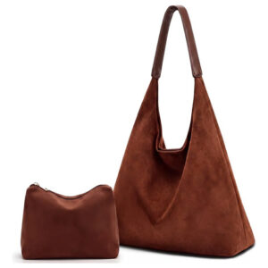Bolso De Hombro Marrón Vintage Para Mujeres Espacioso Y Dura