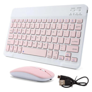 Teclado Bluetooth Ultra Delgado Recargable 10 Pulgadas Rosad Color