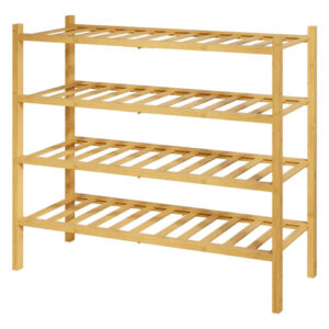 Zapatero De Madera De Bambú Apilable 3 Niveles Para Clóset