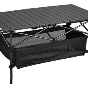 Mesa De Camping Plegable Ligera Aluminio Compacta Negro