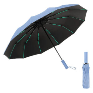 Paraguas Plegable Automático Resistente Al Viento Y Uv Azul Claro-b