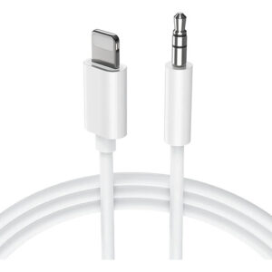 Cable Auxiliar 3.3ft Lightning A Jack 3.5mm Para iPhone Y Ip Blanco