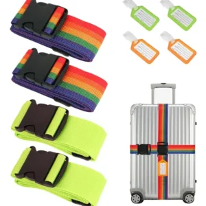 Correas Ajustables Para Equipaje 4 Piezas 200 Cm Verde Multi