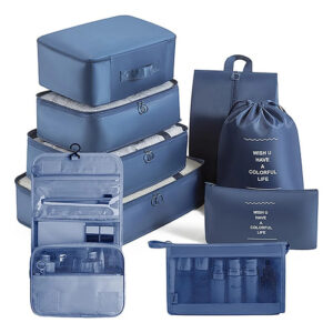 Organizador De Viaje Set De 9 Bolsas Impermeables Azul Oscur 02 Azul Oscuro