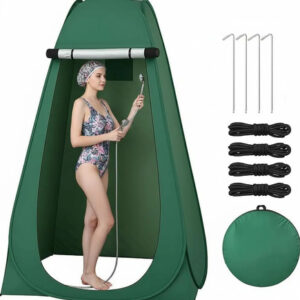 Tienda De Campaña Ducha Portátil Impermeable Upf50 Para 2 Pe Verde Oscuro