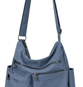 Bolso Crossbody Nylon Impermeable Unisex Azul Ligero Azul Diseño De La Tela Acabado De Los Herrajes Color De La Correa De Hombro