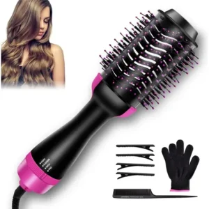 Cepillo Secador Moldeador 4 En 1 Iones Negativos 1200w Rosa