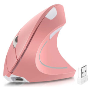Mouse Inalámbrico Ergonómico Recargable 6 Botones Rosa 1600 Rosa