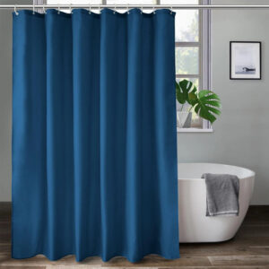 Cortina De Ducha Azul 180x180cm Impermeable Antimoho Ojales