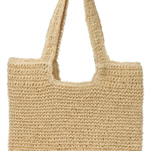 Bolsa De Playa Para Mujer Tejido A Mano Alta Capacidad Paja Multicolor Diseño De La Tela Acabado De Los Herrajes Color De La Correa De Hombro