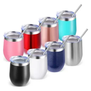 Vaso De Vino Acero Inoxidable 350 Ml 8 Pack Doble Pared Mezcla