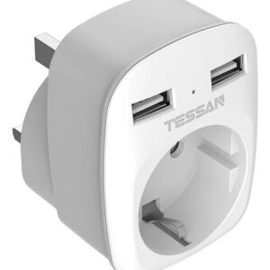 Enchufe Múltiple 8 Tomas 4 Usb Protección Sobretensiones 5 M Grau & Weiß