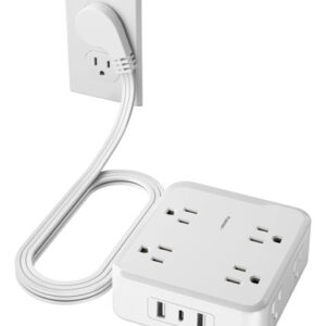 Regleta Multicontacto 8 Salidas 3 Usb 1.2m Plana Blanca