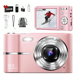 Cámara Digital Para Niños Fhd 1080p 50mp Rosa Zoom 16x Rosa