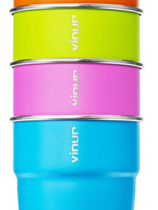 Vasos De Acero Inoxidable Apilables Para Niños 240 Ml 4 Unid Azul Cielo-naranja-rojo Caliente-verde Manzana Nombre Del Diseño
