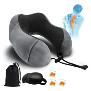 Almohada De Cuello Ergonómica Con Memoria Y Accesorios Viaje