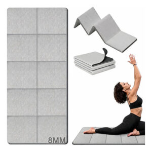 Tapete Plegable Antideslizante 8mm Para Yoga Y Pilates Gris Gris