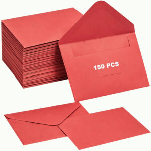 150 Sobres De Papel Kraft 10x7 Cm Para Bodas Y Fiestas Rojo